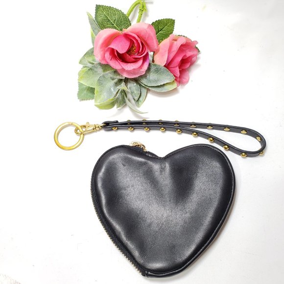 Black Leather Heart Wristlet, by and Other Stories - Picture 11 of 13